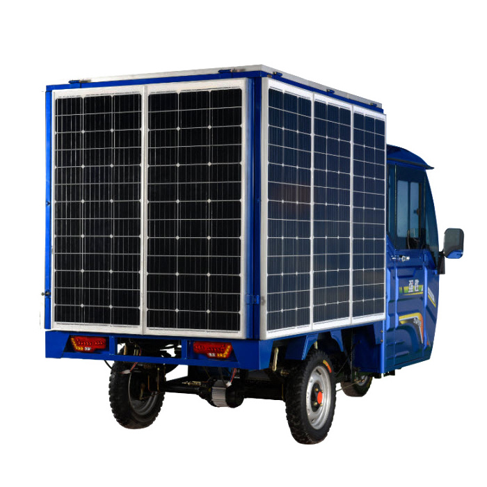 Hot sale solar electric tricycle closed three wheel mobility cargo e rickshaw for sale