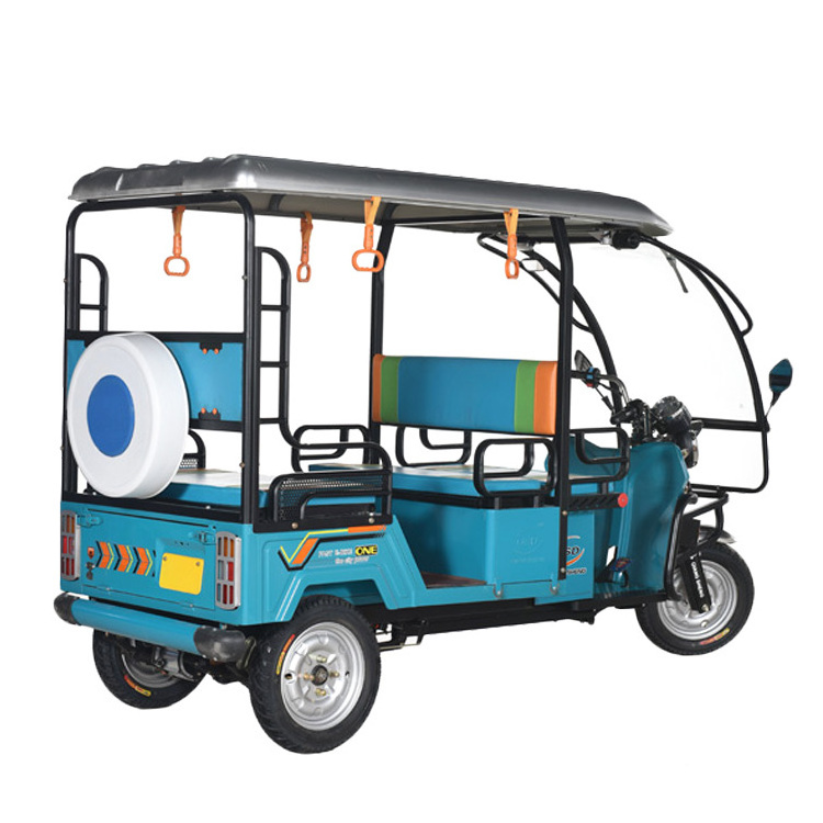 Customized Color 4 Passenger Seat Tuktuk Electric 3 Wheel Motorcycle Adult E Rickshaw Three Wheeler Bajaj Tricycle