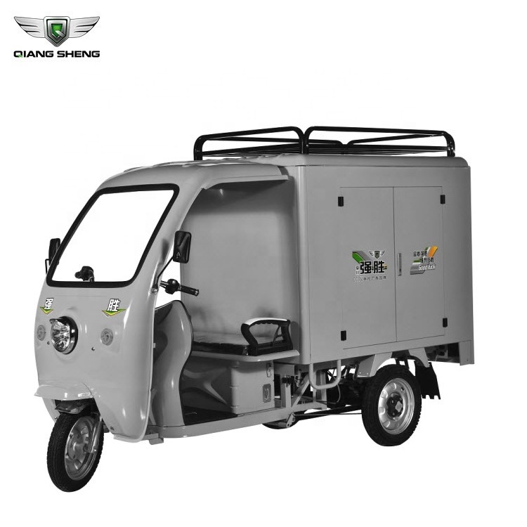 QSD Factory Customized Cheap Price Closed Cabin Trike 3 Wheel Cargo Vehicle Electric Express Delivery Tricycle With Enclosed Van