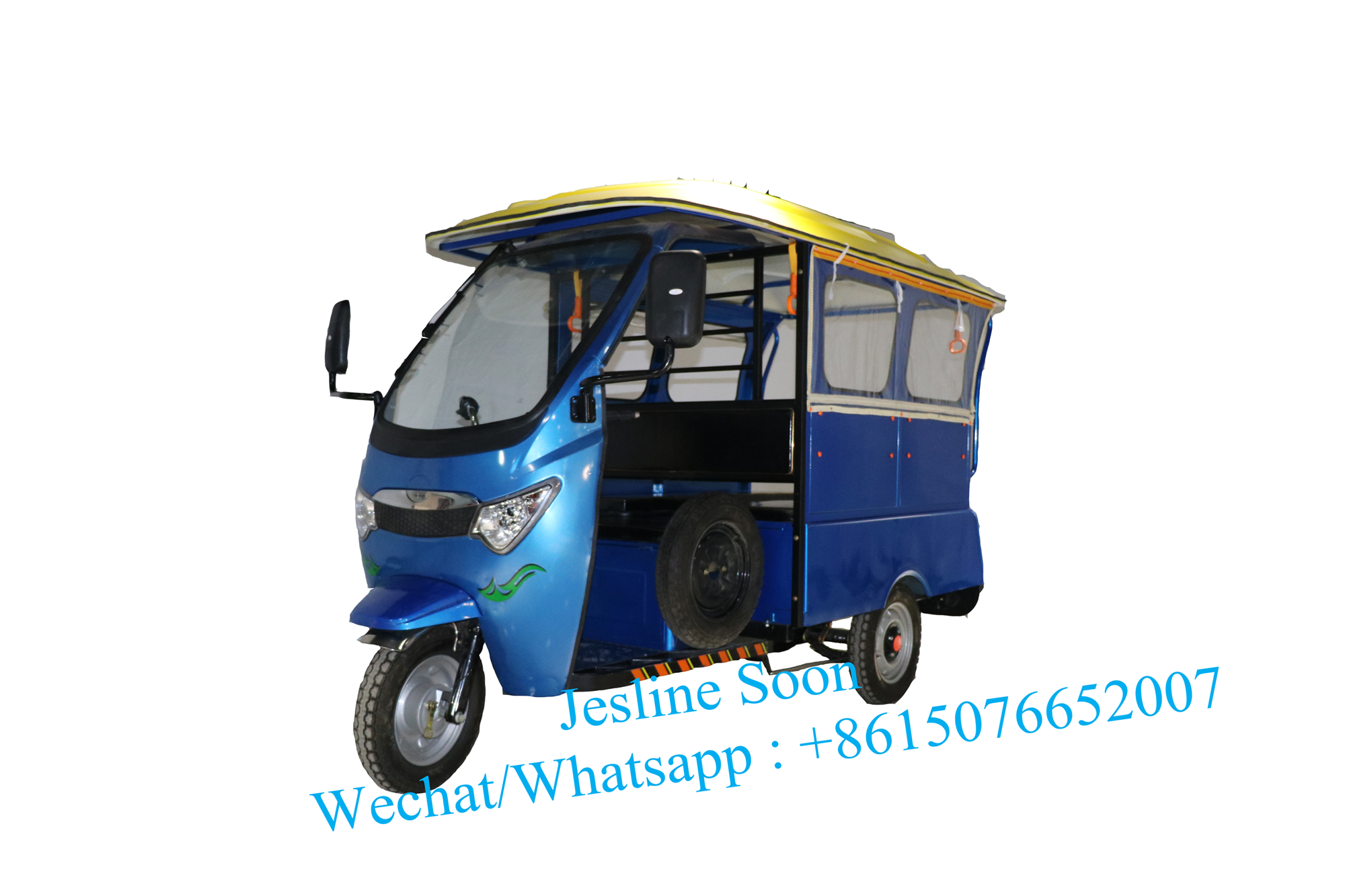 2023 Latest Design Philippine Mini School Bus Rickshaw Tricycle Electric Taxi Motorcycle 4 Passengers 3 Wheel Passenger Trike