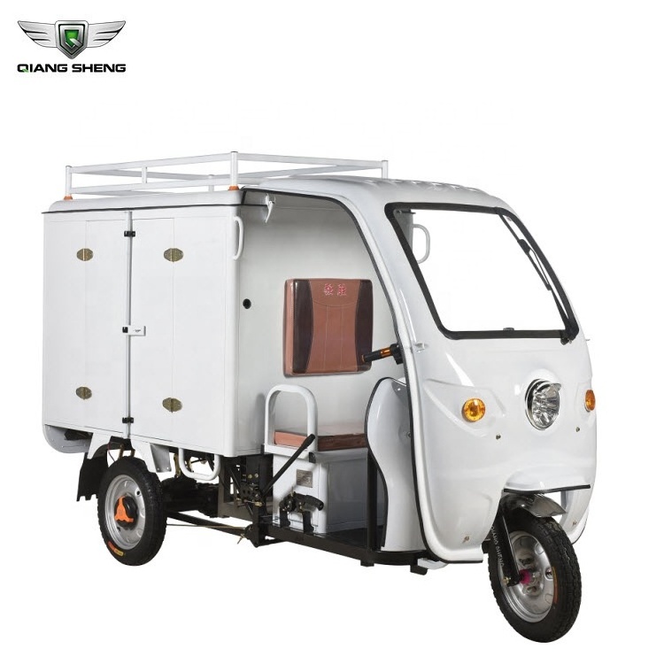 QSD Factory Customized Cheap Price Closed Cabin Trike 3 Wheel Cargo Vehicle Electric Express Delivery Tricycle With Enclosed Van