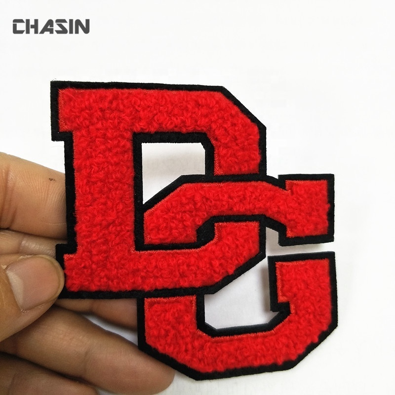 Custom chenille patch ALWAYSFRESH patch letters alphabet chenille patches letters sew on backing for clothing