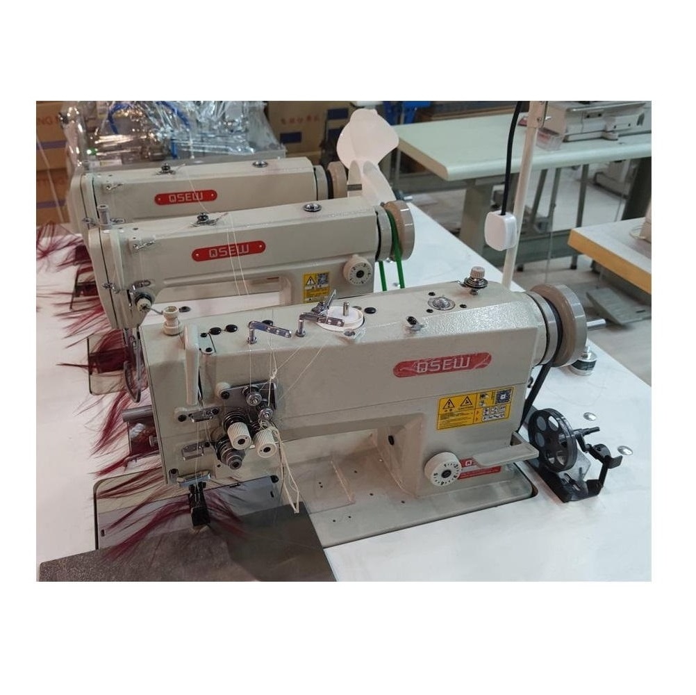 QS-842 three head hair weft making machine wig periwig hairpiece double needle lockstitch weft machine industrial sewing machine