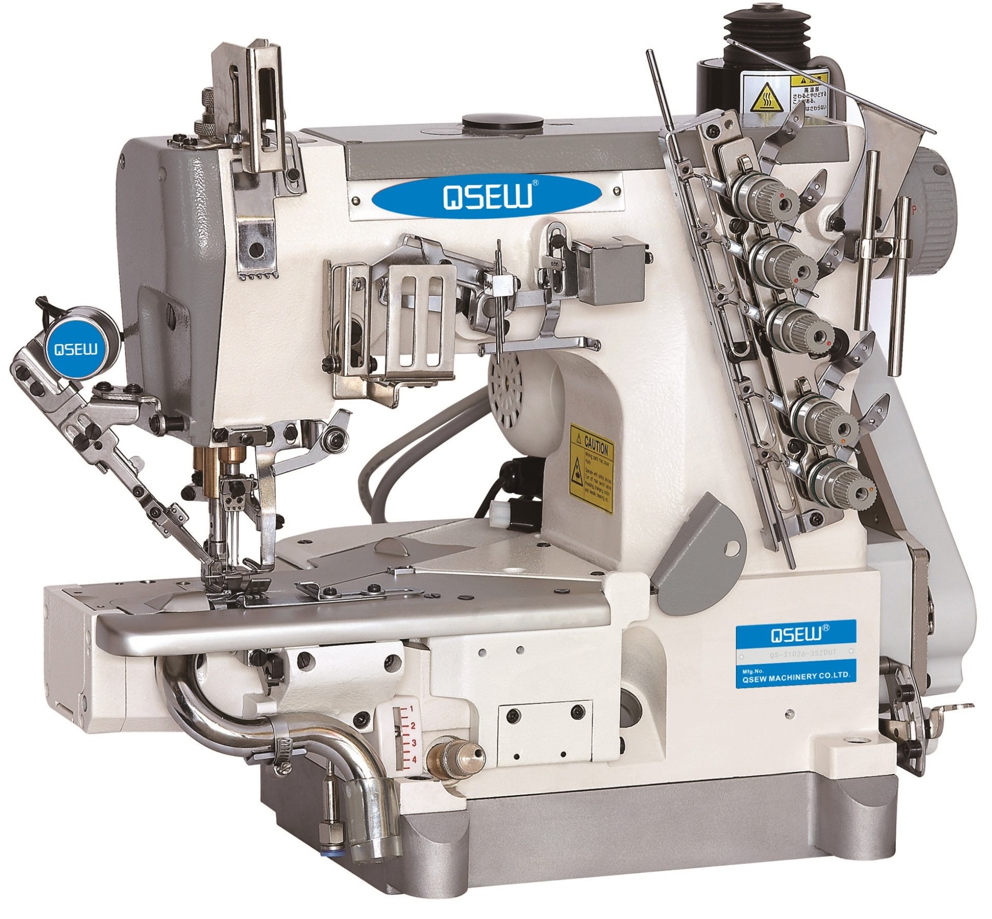 QS-600D-35ZD cylinder bed direct drive high speed left cutter interlock industrial sewing machine