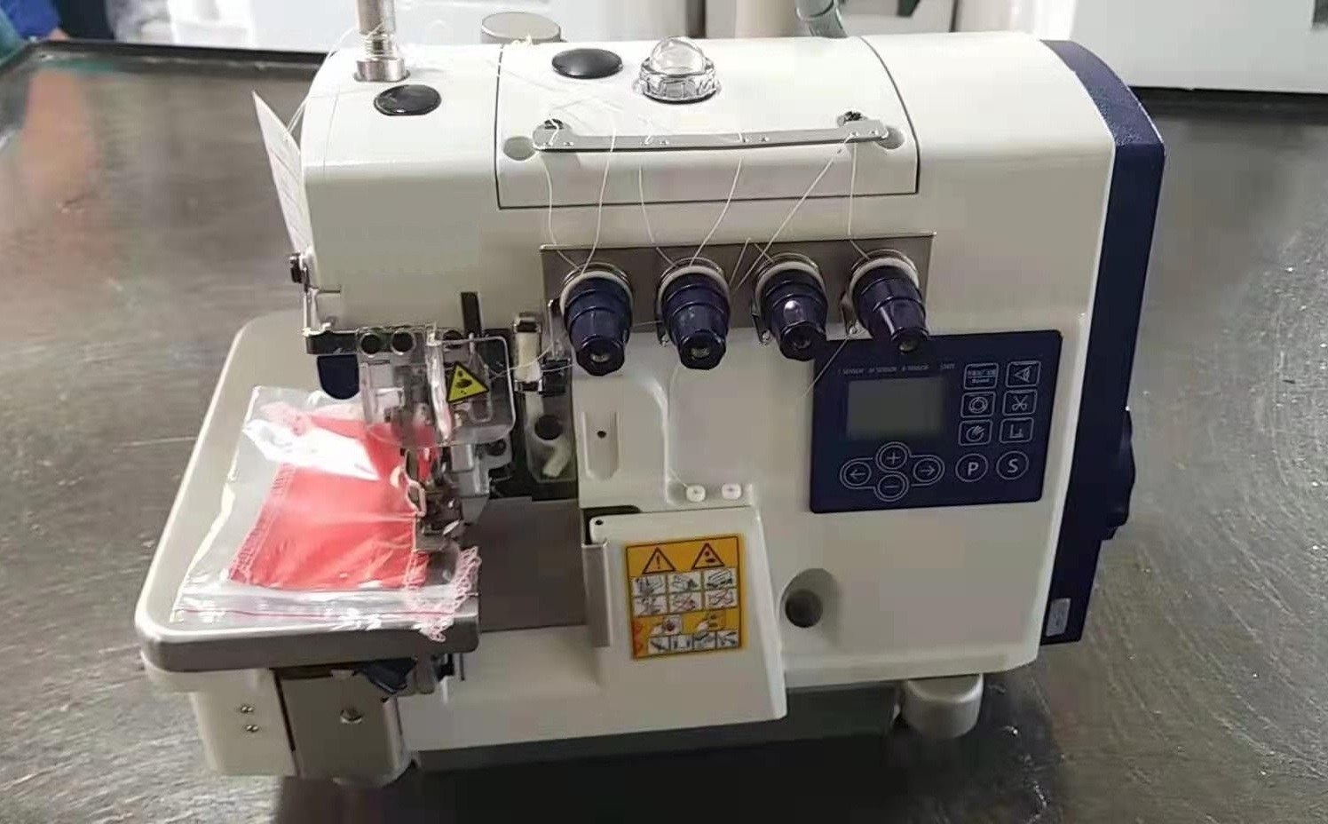 QS-F1D Direct drive 5 thread overlock sewing machine with electrical auto trimmer auto presser foot lifter