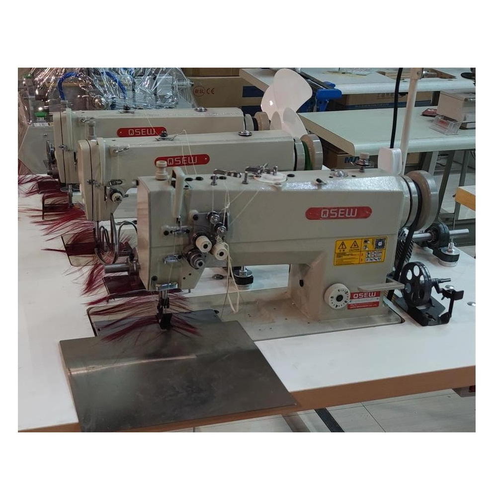 QS-842 three head hair weft making machine wig periwig hairpiece double needle lockstitch weft machine industrial sewing machine