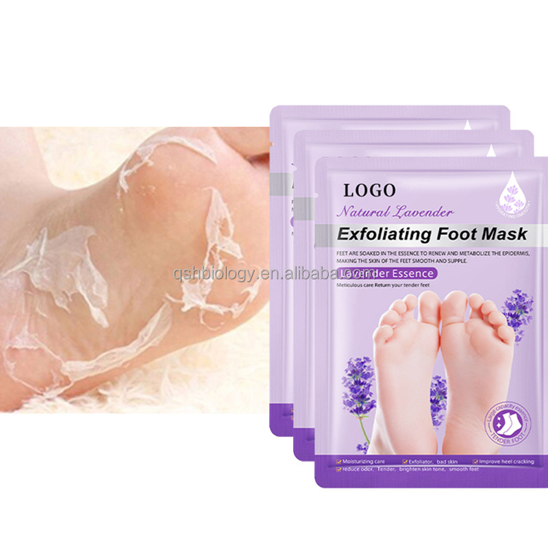 wholesale Natural Herbal Foot Skin Care Moisturizing Exfoliating Peeling Off Lavender Foot Mask