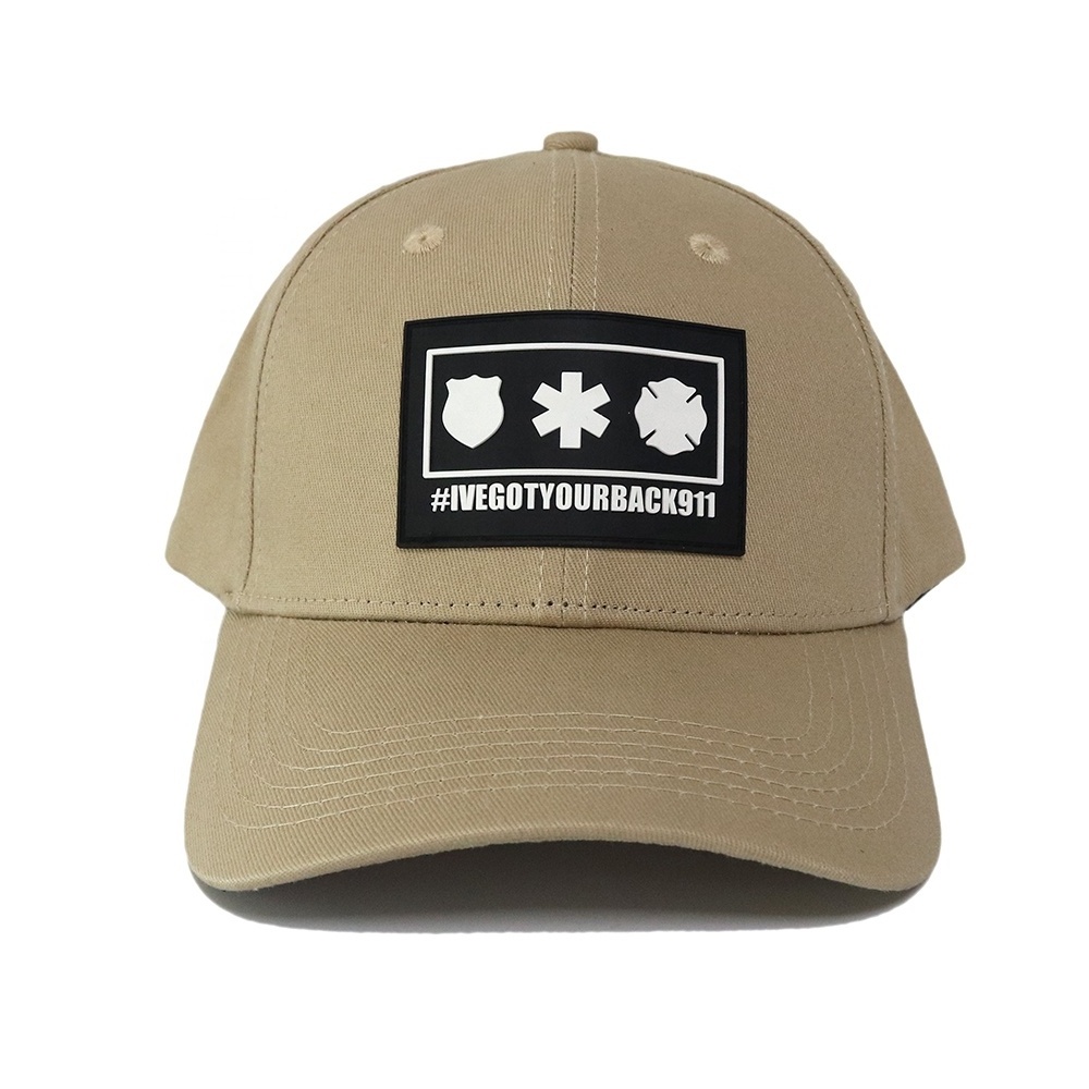 2024 New Design 6 panel khaki cotton baseball cap outdoor sports cap with logo for men