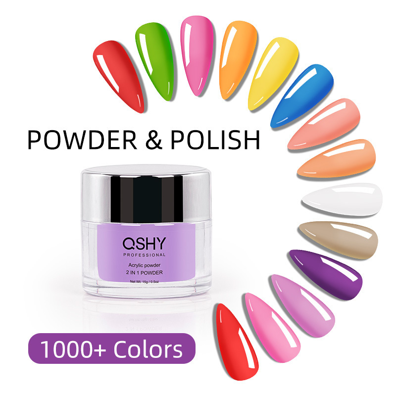 Wholesale Private label nail Extension Color Polymer Powder Clear 2 In 1 Nude Dipping Nail Acrylic Powder Set For Nails