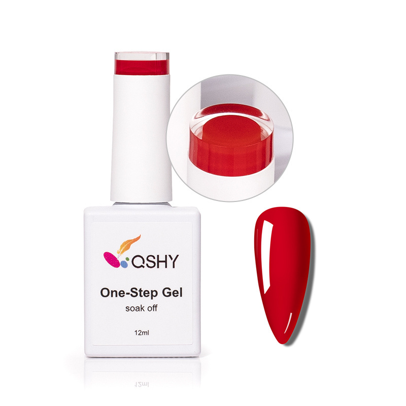 QSHY OEM Custom Logo Gel Polish UV Led Soak Off 3 in 1 one step Gel Polish Wholesale Nail Polish