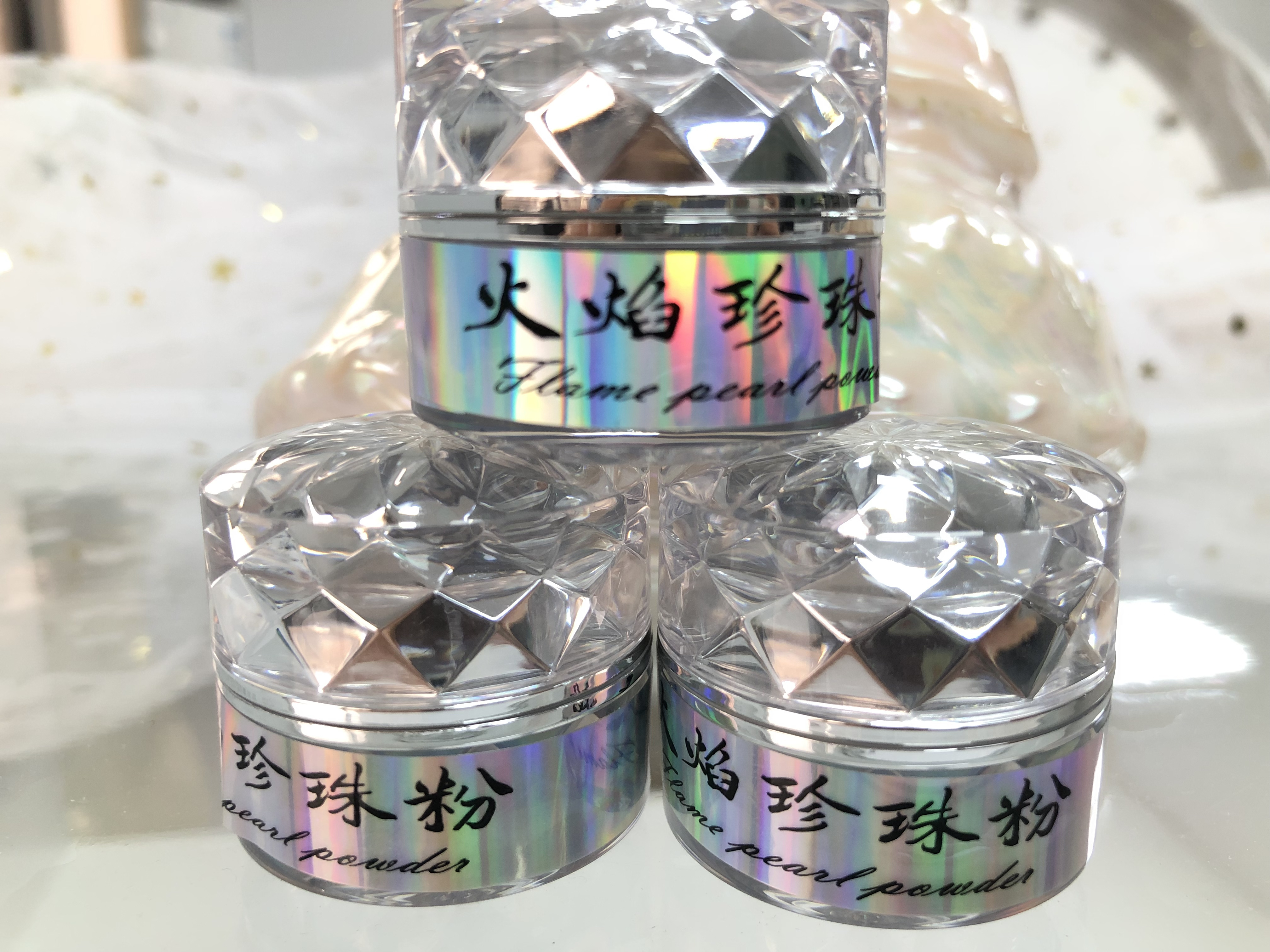 Queen Shining Best Quality Flame Pearl Bulk Acrylic Glitter Powder