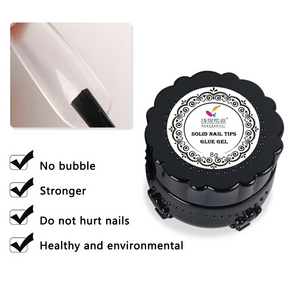 QS Natural Quick drying nail tip glue lasting 30days no damage uv led curing nail jelly tips glue gel