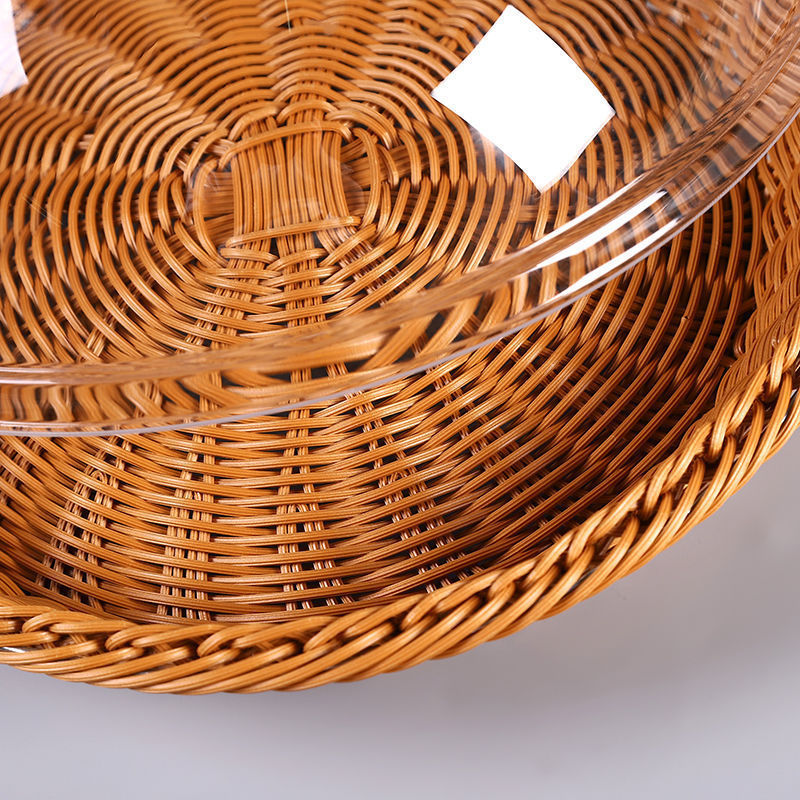 de mimbre bandeja de desayuno Ethiopian hand made plastic rattan mesob basket woven serving basket with cover