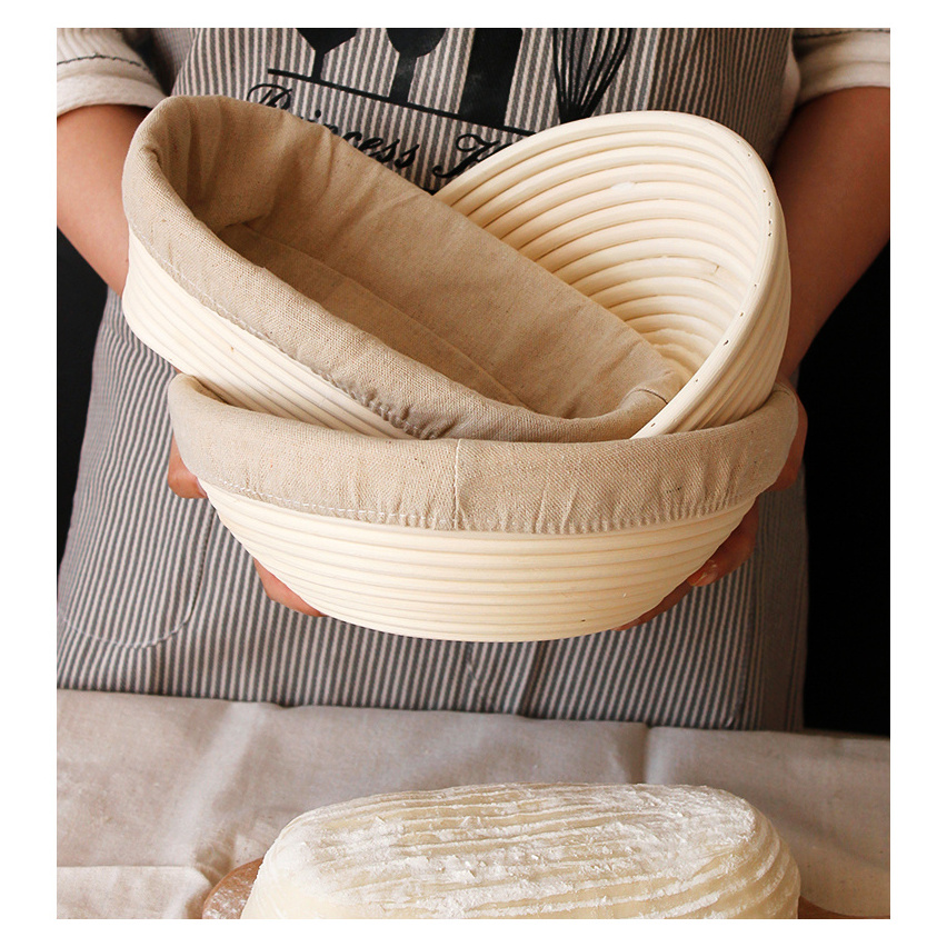 Oval bread banneton proofing basket barneton bread fermentation basket set woven proofing bread basket