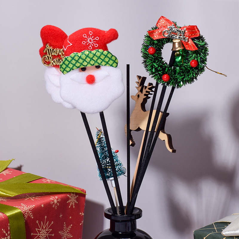 Christmas Decorations Natural cane stick Essential oil diffuser stick Santa Reed diffuser stick essential oil diffuser