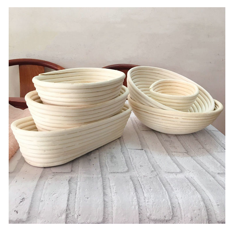 Oval bread banneton proofing basket barneton bread fermentation basket set woven proofing bread basket