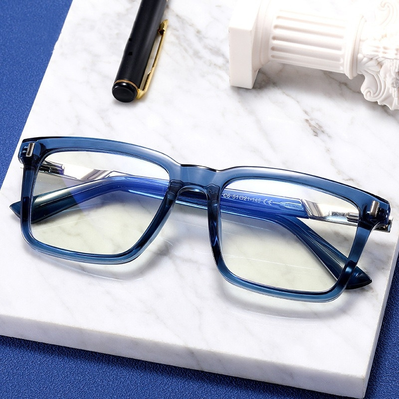 2024 High Quality Men Optical Glasses Frame Blue Light Blocking Eyewear New Male Spectacle Frame TR90 Square Anti Blue Light