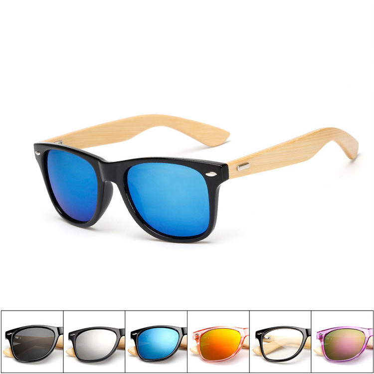 2023 Fashion Handmade Ce Uv400 sunglasses Square Craved Retro stylish Colorful Customize Mens Bamboo Wooden Shades Sunglasses