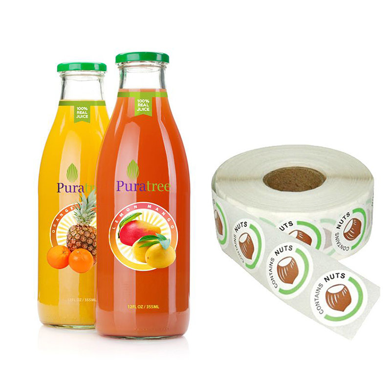 Custom stickers roll labels printing waterproof sticker for water/Beverage bottle  stickers food packaging  Labels