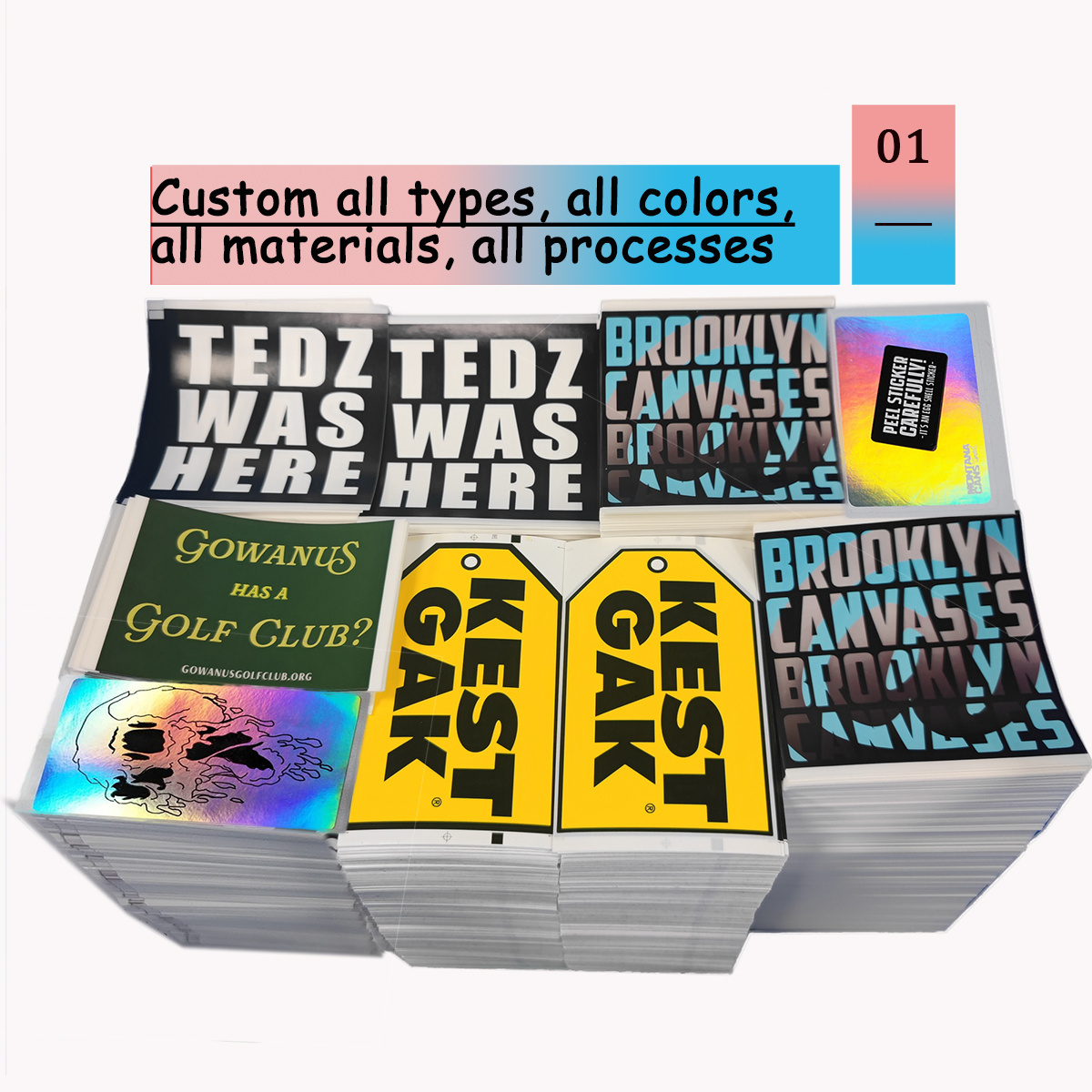 New Material hologram Eggshell Stickers Custom graffiti eggshell sticker cartoon Holographic Sticker