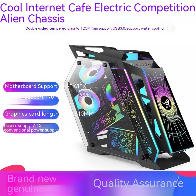 Hot sales Tempered Cool Modern Special-shaped Desktop PC Gaming Computer Matx  Case for Internet cafes Bar