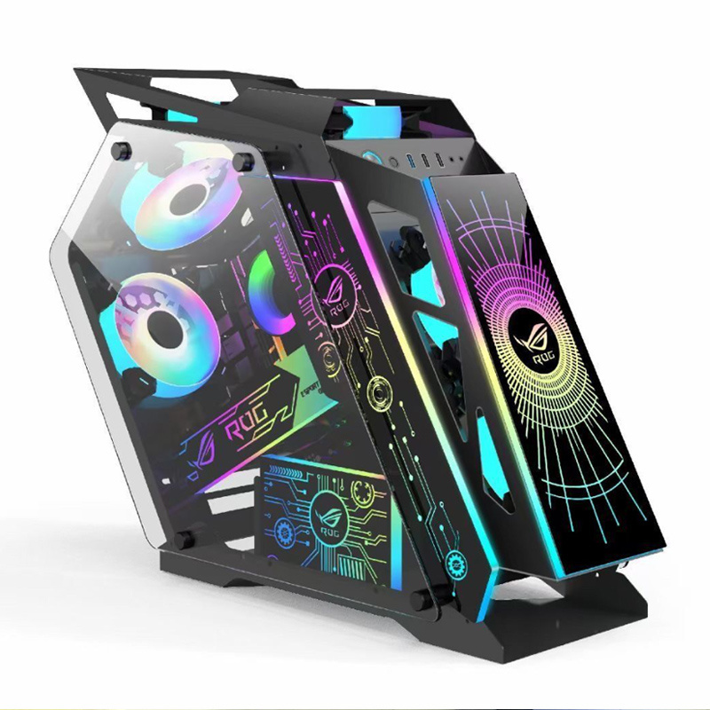 Hot sales Tempered Cool Modern Special-shaped Desktop PC Gaming Computer Matx  Case for Internet cafes Bar