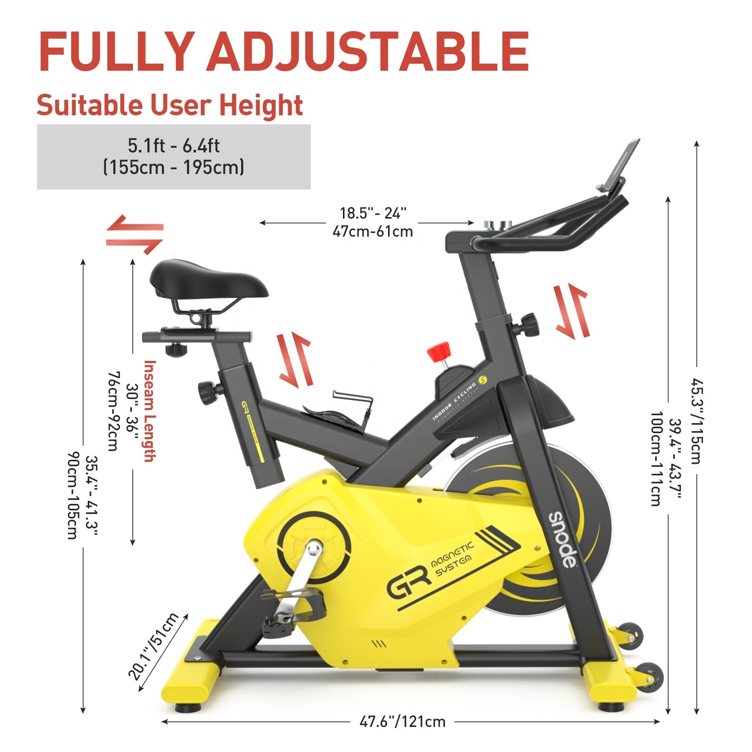 Snode Exercise bike  magnetic control intelligent dynamic bicycle fitness bicycle home indoor sports gym weight-loss equipment