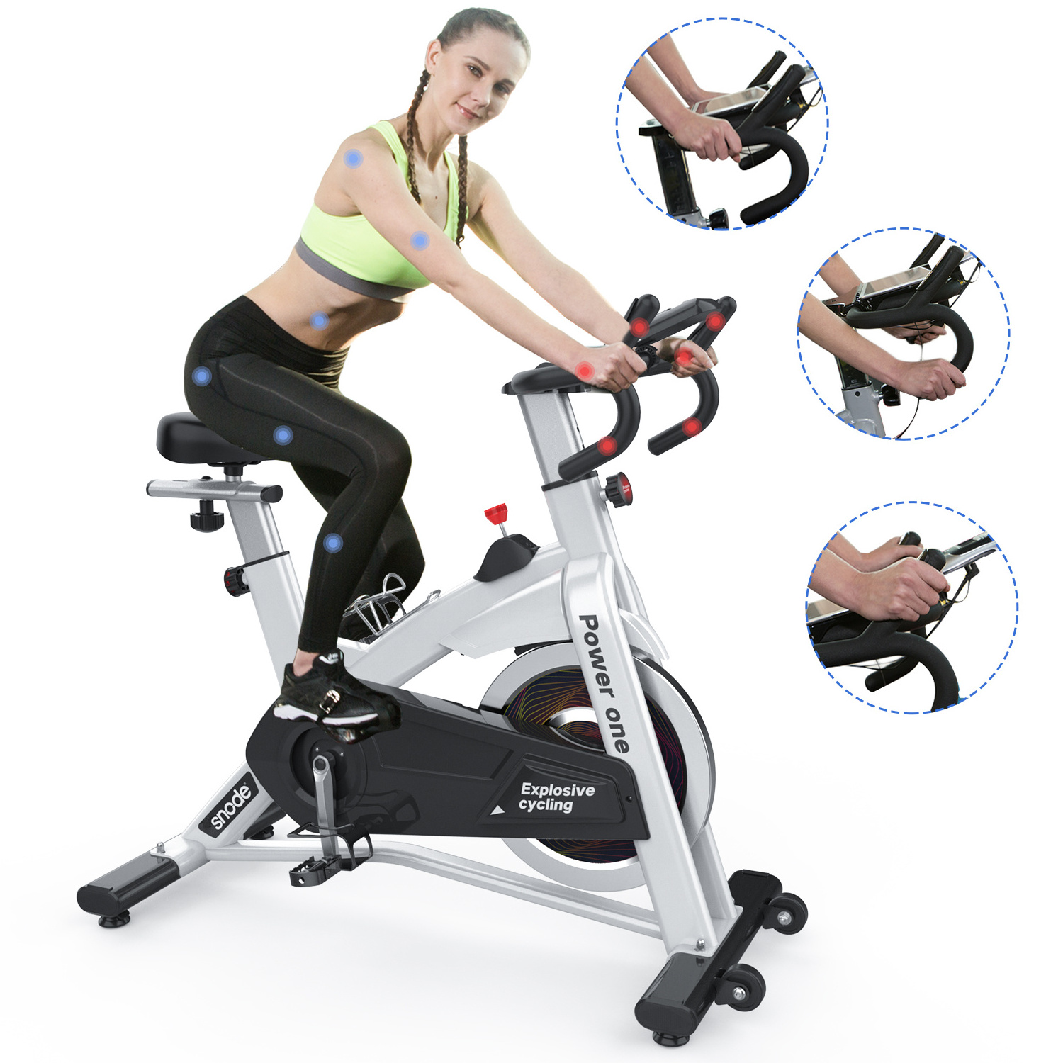 Snode 8729 Use Gym Fitness Indoor Cycling Magnetic Exercise Spin Bicycle Best Spinning Bikes