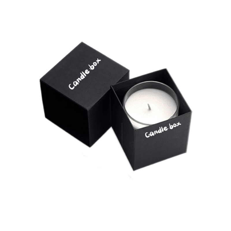 Wholesale Biodegradable Luxury Black Metal Canister Boxes Cardboard Boxes for Scented Candles Gift Box with Logo