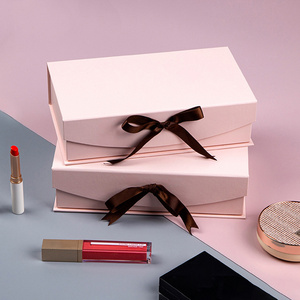 China Manufacturer Pink Flip Paper Boxes Perfume Makeup Set Storage Box Magnetic Packaging Cardboard Box