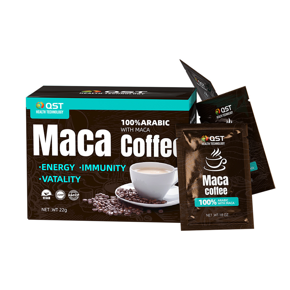 Man Power Latte Coffee Instant Coffee Drinks Black Maca Extract Powder Ginseng Cordyceps Blend Maca Energy Coffee For Men