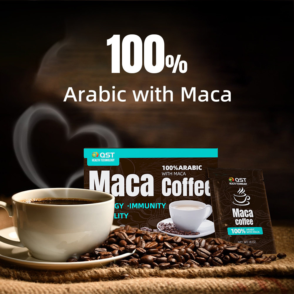 Man Power Latte Coffee Instant Coffee Drinks Black Maca Extract Powder Ginseng Cordyceps Blend Maca Energy Coffee For Men