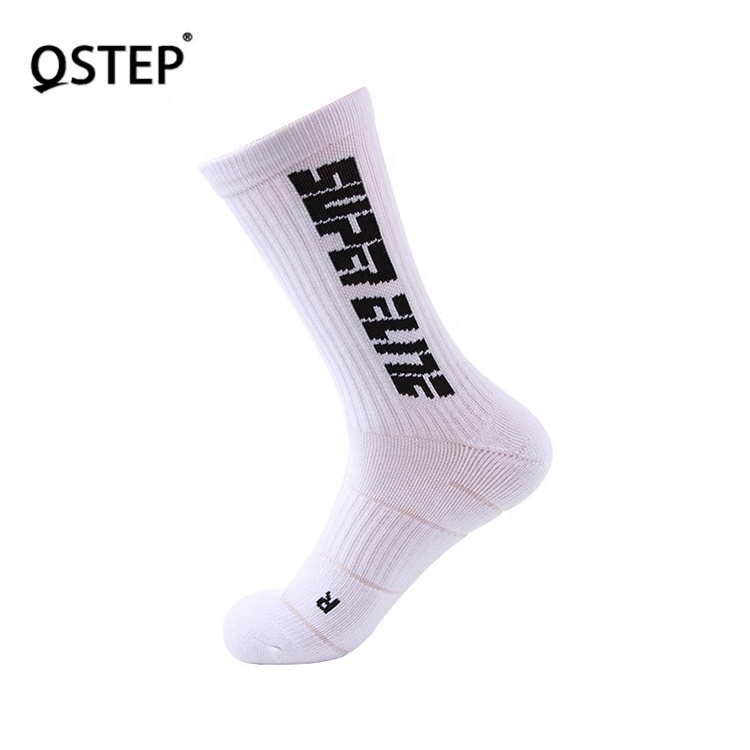 Wholesale High Quality Alphabet Fluorescent Towel Bottom Fission Anti-slip Sports Custom oem socks