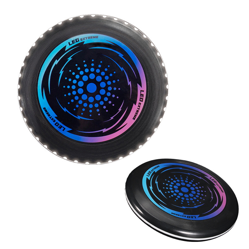 QS New Design Plastic Kids Outdoor Sport Toys 2 Style Packing 23CM Waterproof Flying Disc Toys With Rechargeable 42LEDs Light