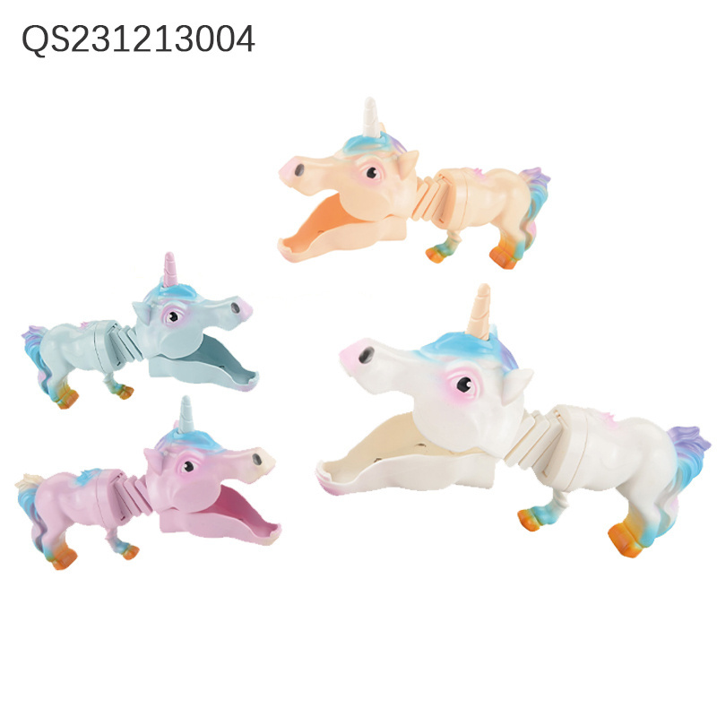 QS Cheap Price Kids Grabber Prank Toys 2 Packing Plastic Animal Manipulator Clamp Telescopic Horse Toys For Children Gift