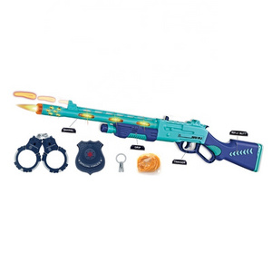 QS High Quality Plastic Rubber Band Gun Toys Light Music Children Gift Electric Toy Guns From Shantou Supplier