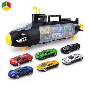 QS Hot Selling Children Plastic Portable Shark Submarine Receive Model Toy Play Set Metal Alloy  Car Vehicles  Toy