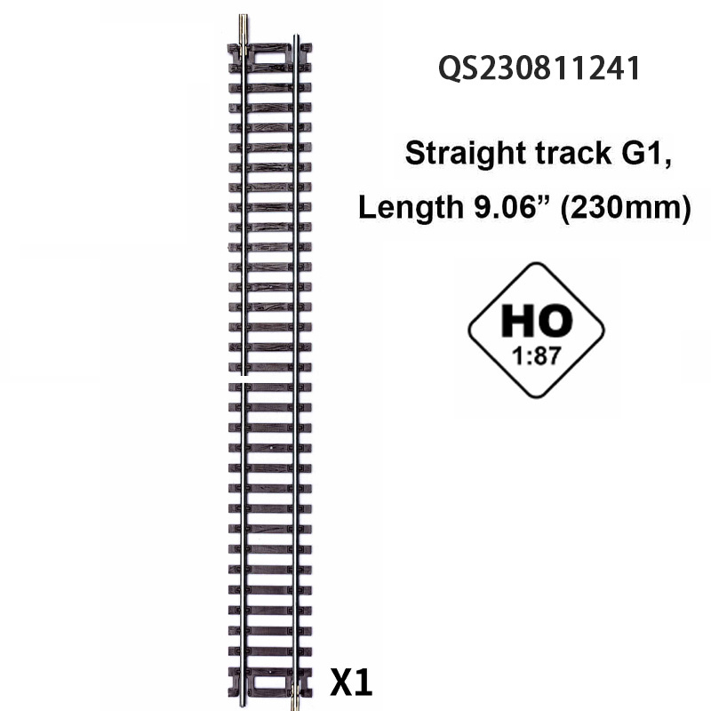 QS Wholesale Boy Gift Toys Simulation 1:87 1/87 HO Scale G1 Straight Rail Miniature Track Model Train Layout Railway Toys