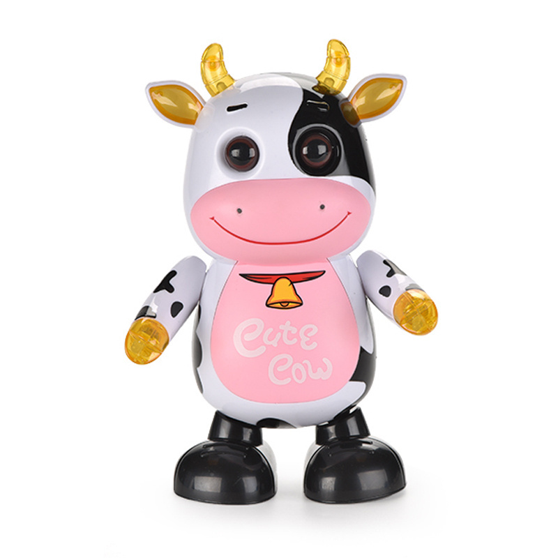 QS Cheap Price Interesting Battery Operated Plastic Cartoon Cute Animal Singing Dancing Cow Toys For Children Kid