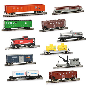 QS Wholesale High Quality Miniature World Toy 40' 36' 51' Transporter 1:87 HO Scale Metal Wheel Train Carriage Series Car Toys