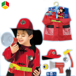 QS Halloween Costumes Toys Firefighter Uniform Carnival Party Firemen Fire Drill Children Performance Clothing For Kids