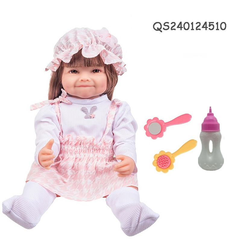 QS Popular Full Big Silicone Body Reborn Dolls 24 Inch Newborn Baby Girl Electric Realistic Doll Toys With Crying Sneezing