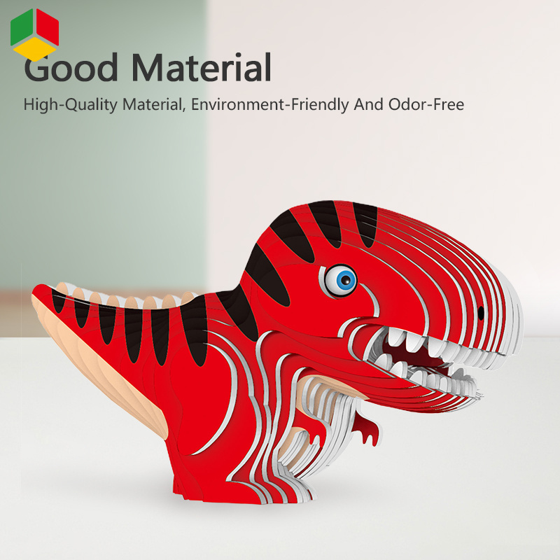 QSTOYS Eco-Friendly 3D Paste Jigsaw Puzzle Animal Dinosaur Model Paper Crafts Puzzle STEM Kit For Kids Gifts