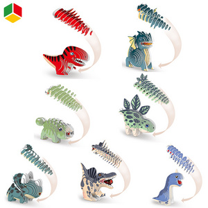 QSTOYS Eco-Friendly 3D Paste Jigsaw Puzzle Animal Dinosaur Model Paper Crafts Puzzle STEM Kit For Kids Gifts