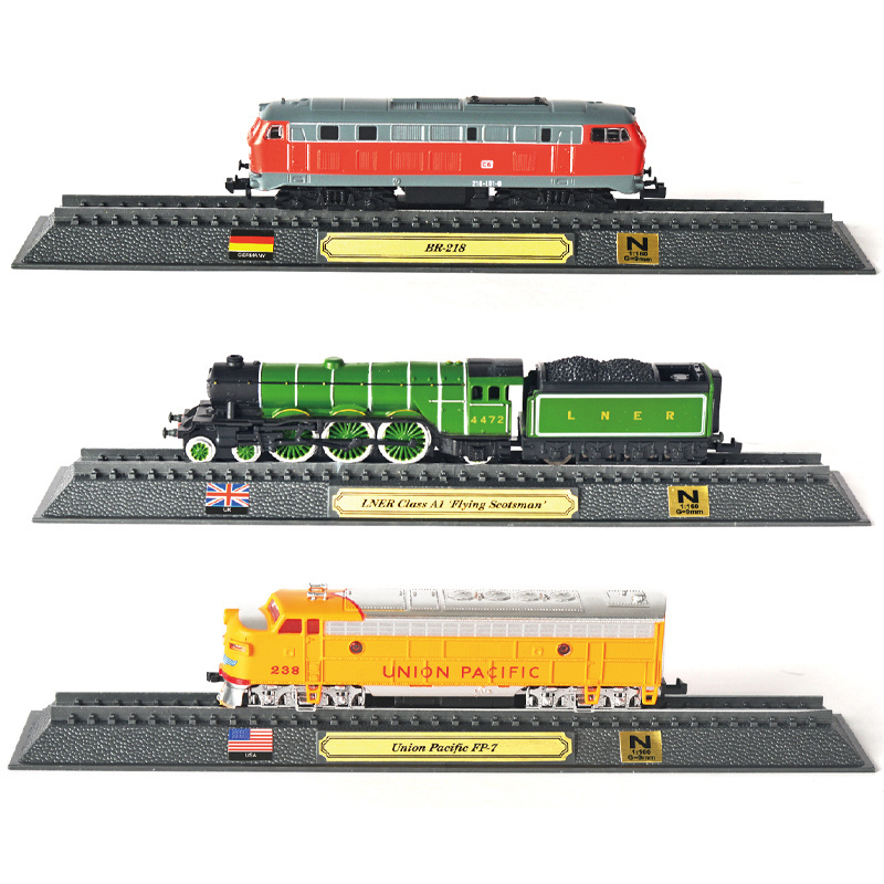 QS Popular Simulation Rrtro Steam Train Toy Kids Mini British American German Styles 1/160 N HO Scale Static Model Train Toys