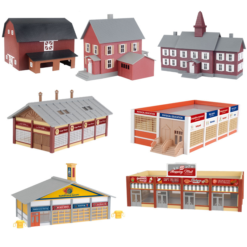 QS New Design Educational Toys 3D Assembled 1:87 HO Scale Construction Building Houses Model Miniature Scenes Kit Toys For Sale