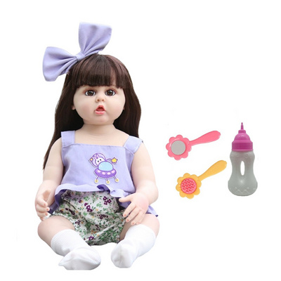 QS Popular Full Big Silicone Body Reborn Dolls 24 Inch Newborn Baby Girl Electric Realistic Doll Toys With Crying Sneezing