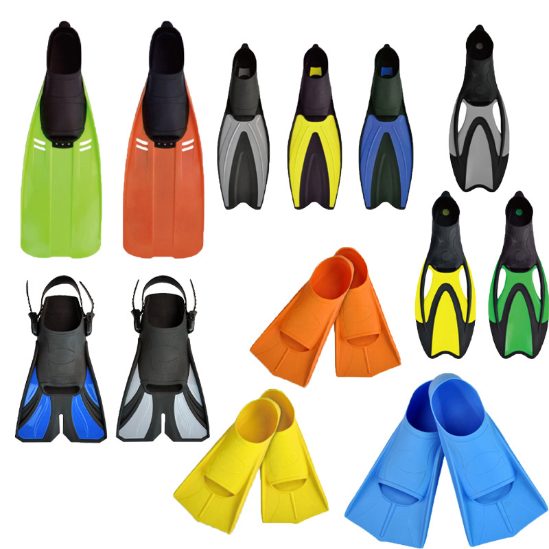 QS Wholesale Outdoor Children Adults Multis Size Comfortable Silicone Flippers Diving Swimming Water Shoes Training Fins Toys