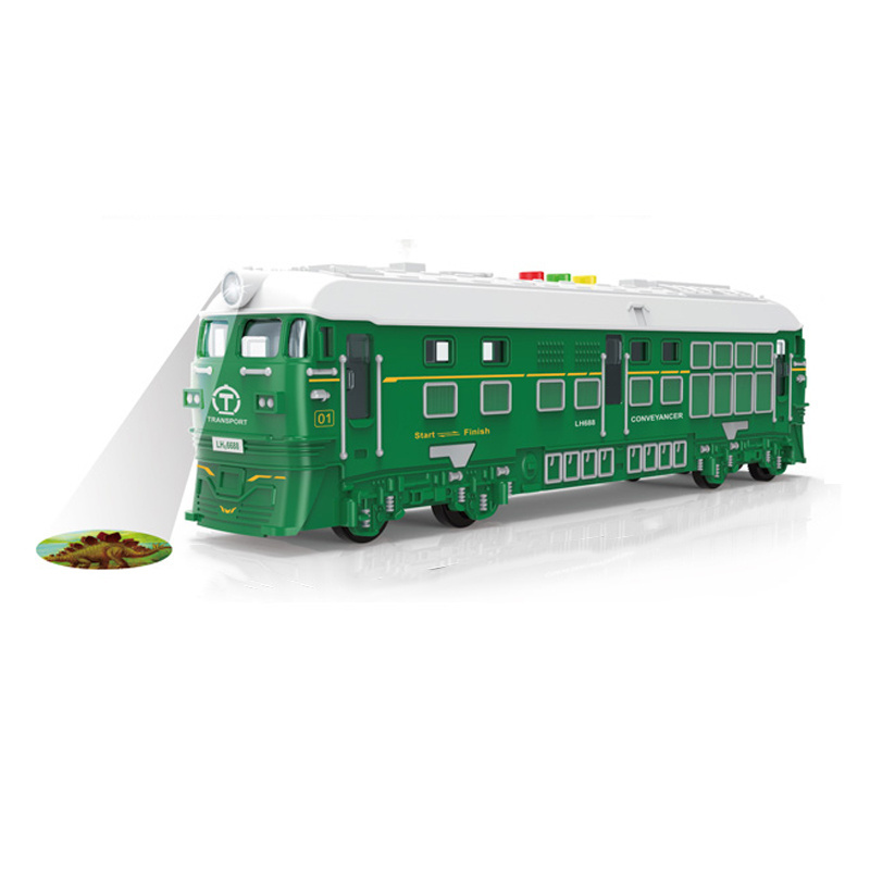 QS High Quality Kids Multi Function City Bus Model Toys Plastic Friction Projection Spray Simulation Train Toys With Sound Light