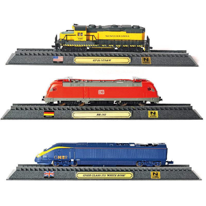 QS Popular Simulation Rrtro Steam Train Toy Kids Mini British American German Styles 1/160 N HO Scale Static Model Train Toys